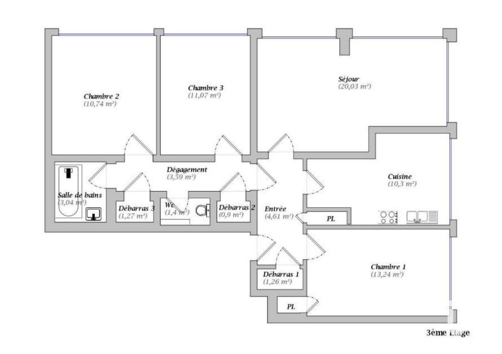 Achat appartement à vendre 4 pièces 82 m² - Pontoise
