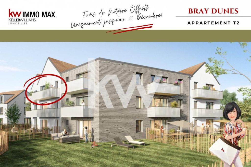 Achat appartement à vendre 2 pièces 37 m² - Bray-Dunes