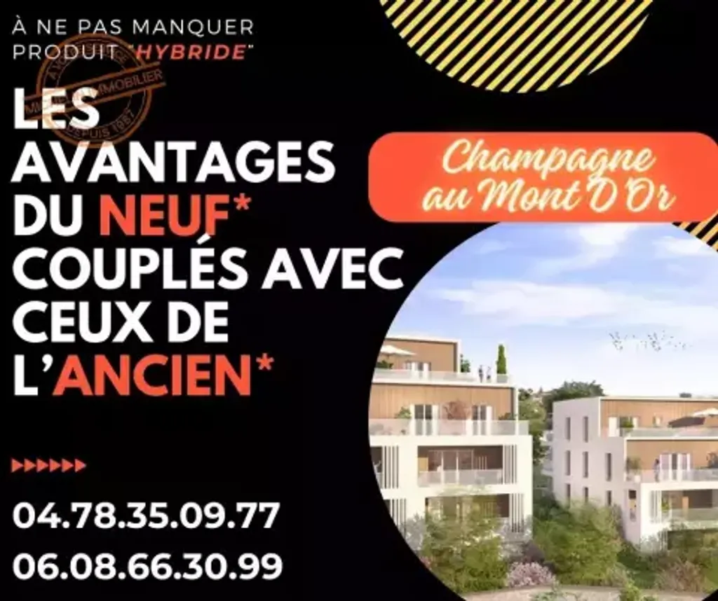 Achat appartement à vendre 3 pièces 67 m² - Champagne-au-Mont-d'Or