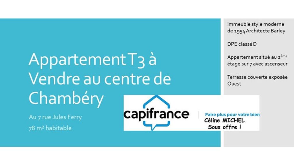 Achat appartement à vendre 3 pièces 78 m² - Chambéry