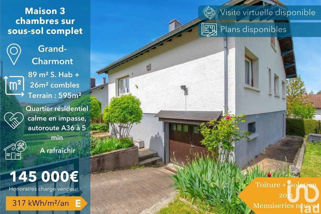 Achat maison à vendre 3 chambres 89 m² - Grand-Charmont