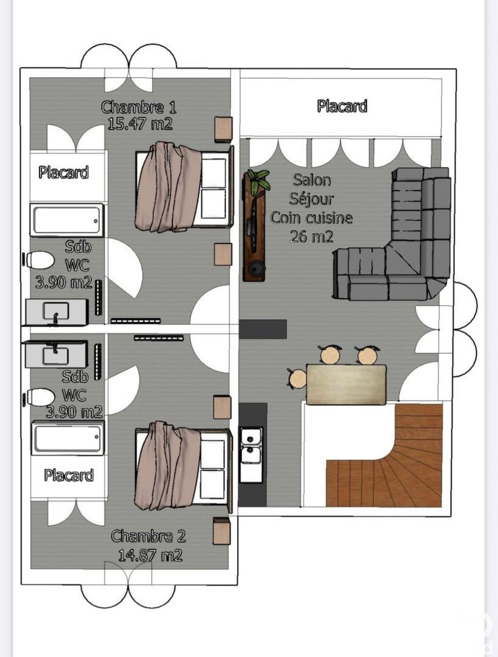 Achat appartement à vendre 3 pièces 55 m² - Dax