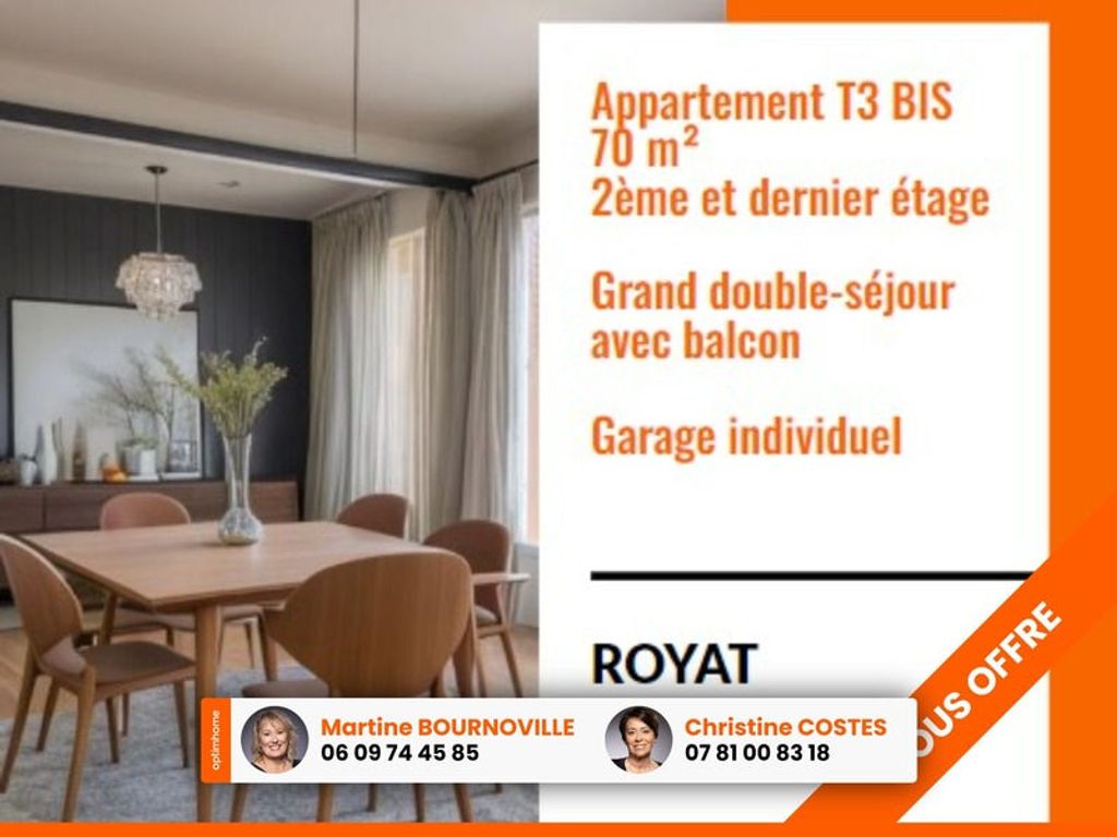 Achat appartement à vendre 3 pièces 69 m² - Royat