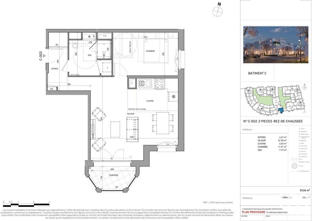 Achat appartement à vendre 2 pièces 53 m² - Serris