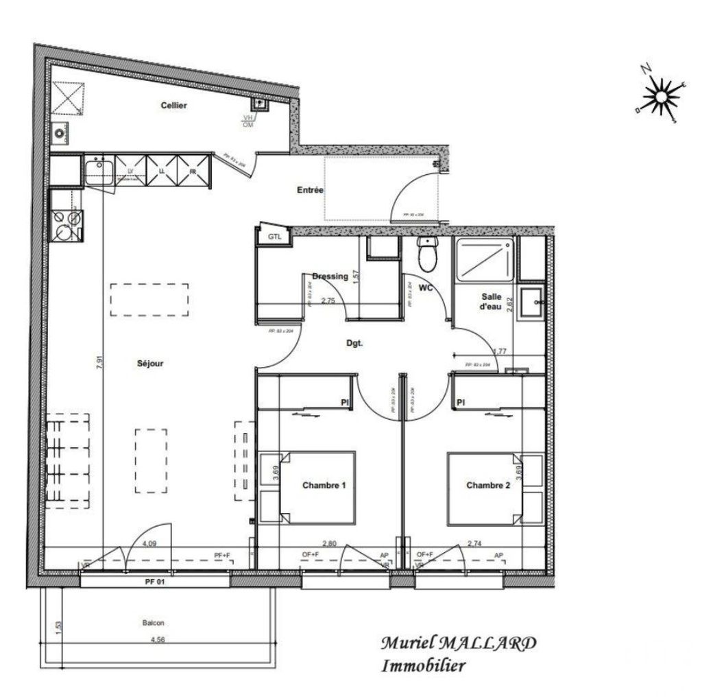 Achat appartement à vendre 3 pièces 76 m² - Biganos