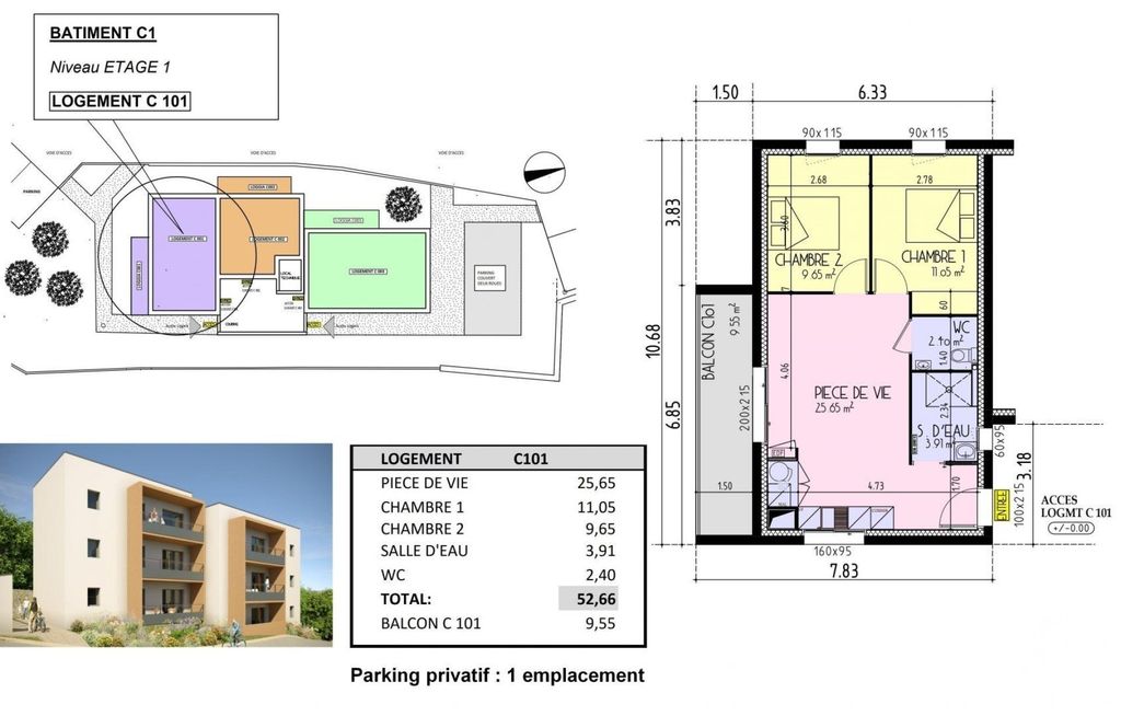 Achat appartement à vendre 3 pièces 53 m² - Les Herbiers