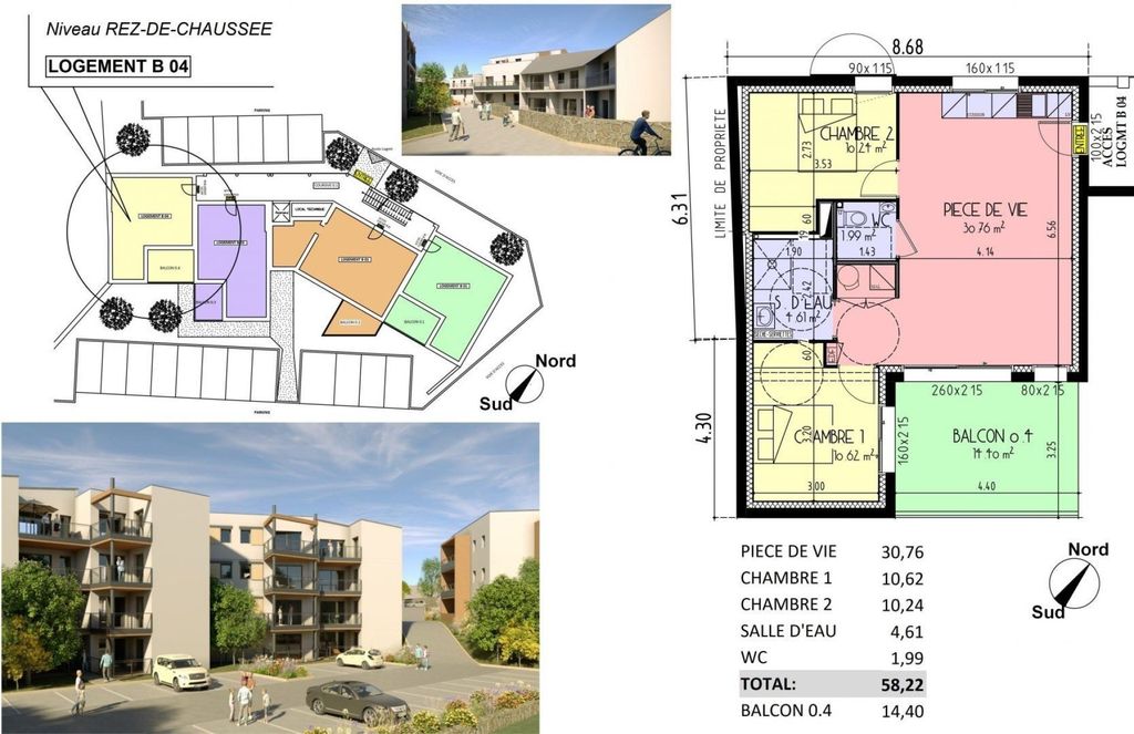 Achat appartement à vendre 3 pièces 58 m² - Les Herbiers