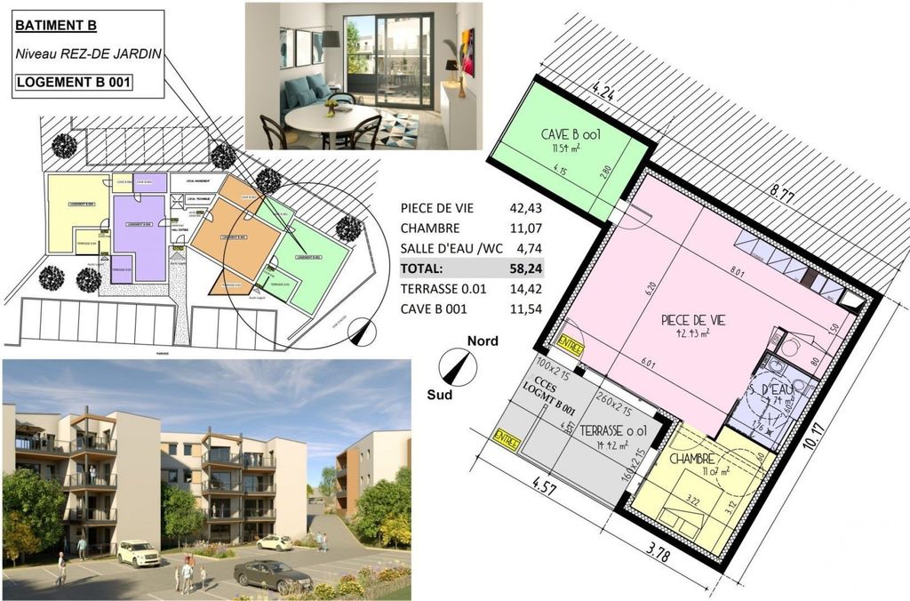 Achat appartement à vendre 2 pièces 58 m² - Les Herbiers