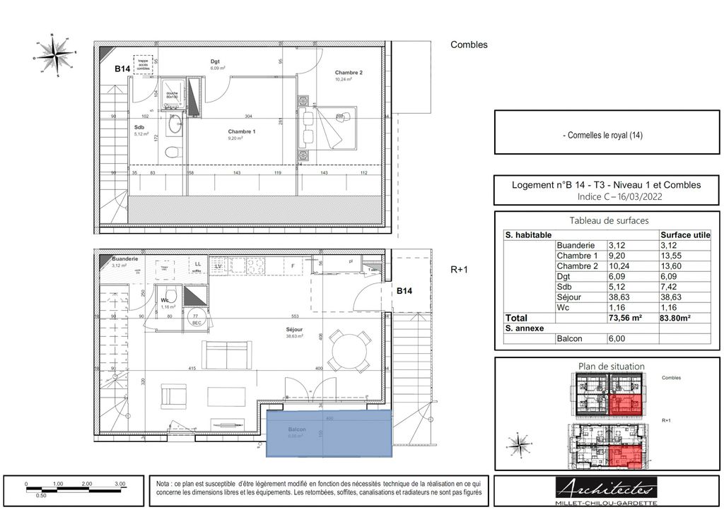 Achat appartement 4 pièce(s) Cormelles-le-Royal