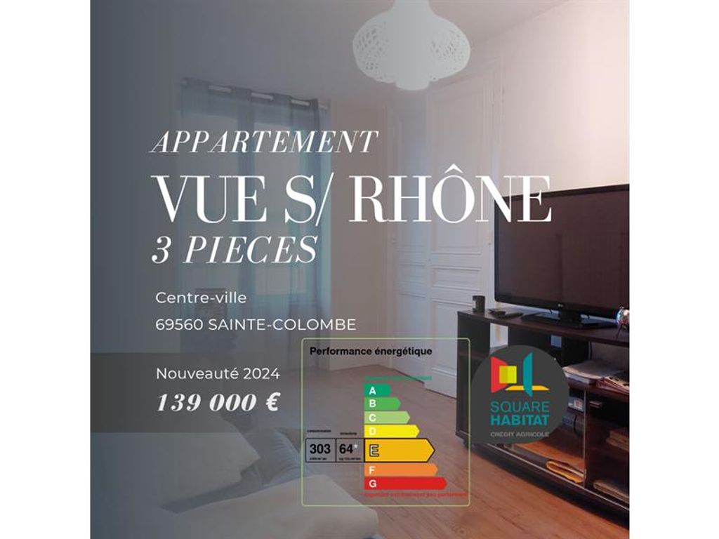 Achat appartement à vendre 3 pièces 61 m² - Sainte-Colombe