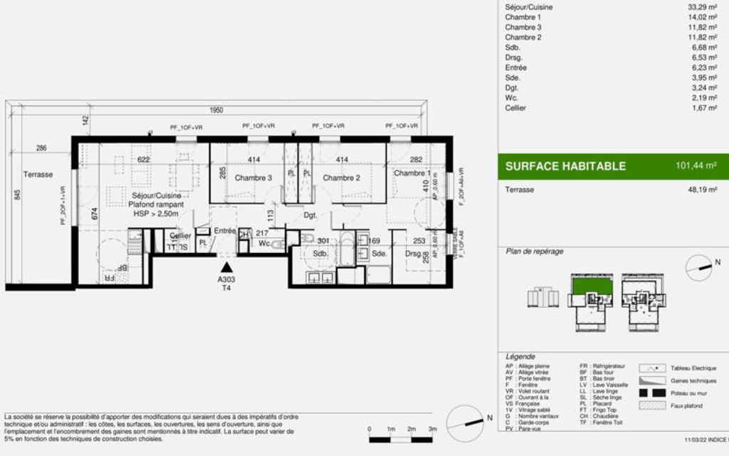 Achat appartement 4 pièce(s) Villenave-d'Ornon