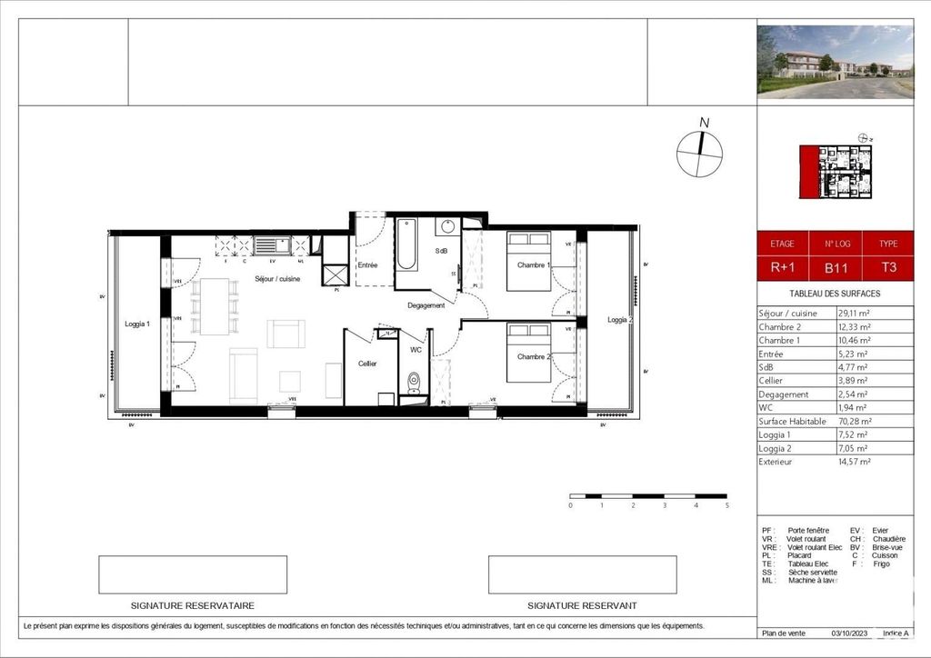 Achat appartement à vendre 3 pièces 70 m² - Pradines