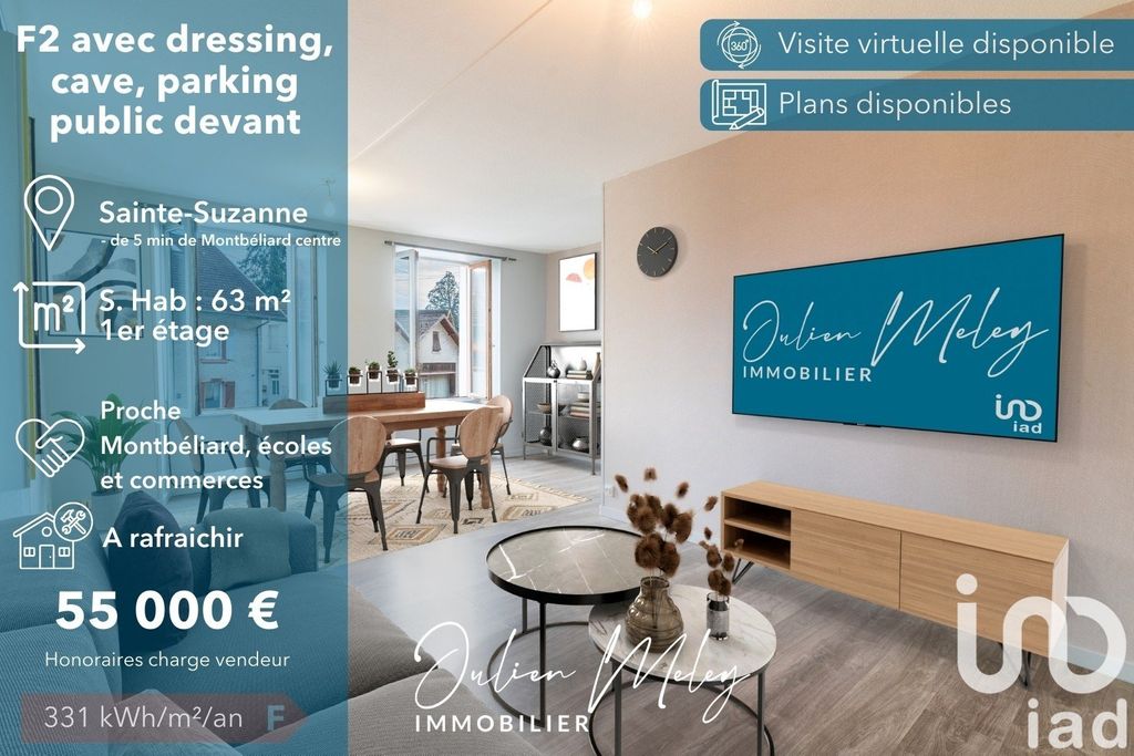 Achat appartement à vendre 2 pièces 63 m² - Sainte-Suzanne