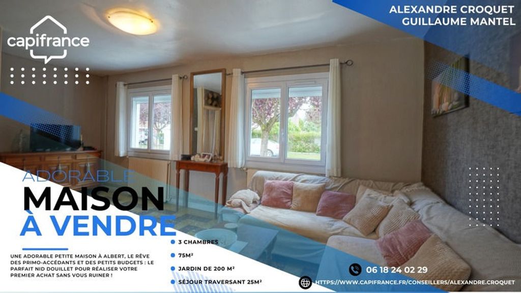 Achat maison à vendre 3 chambres 75 m² - Albert