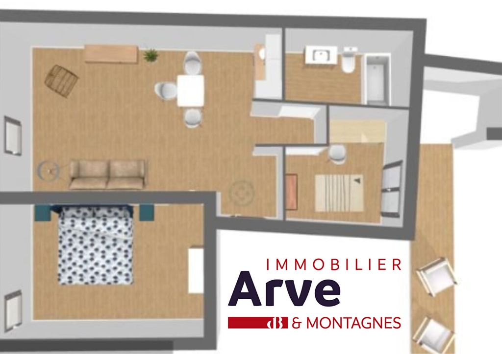 Achat appartement à vendre 2 pièces 46 m² - Cluses