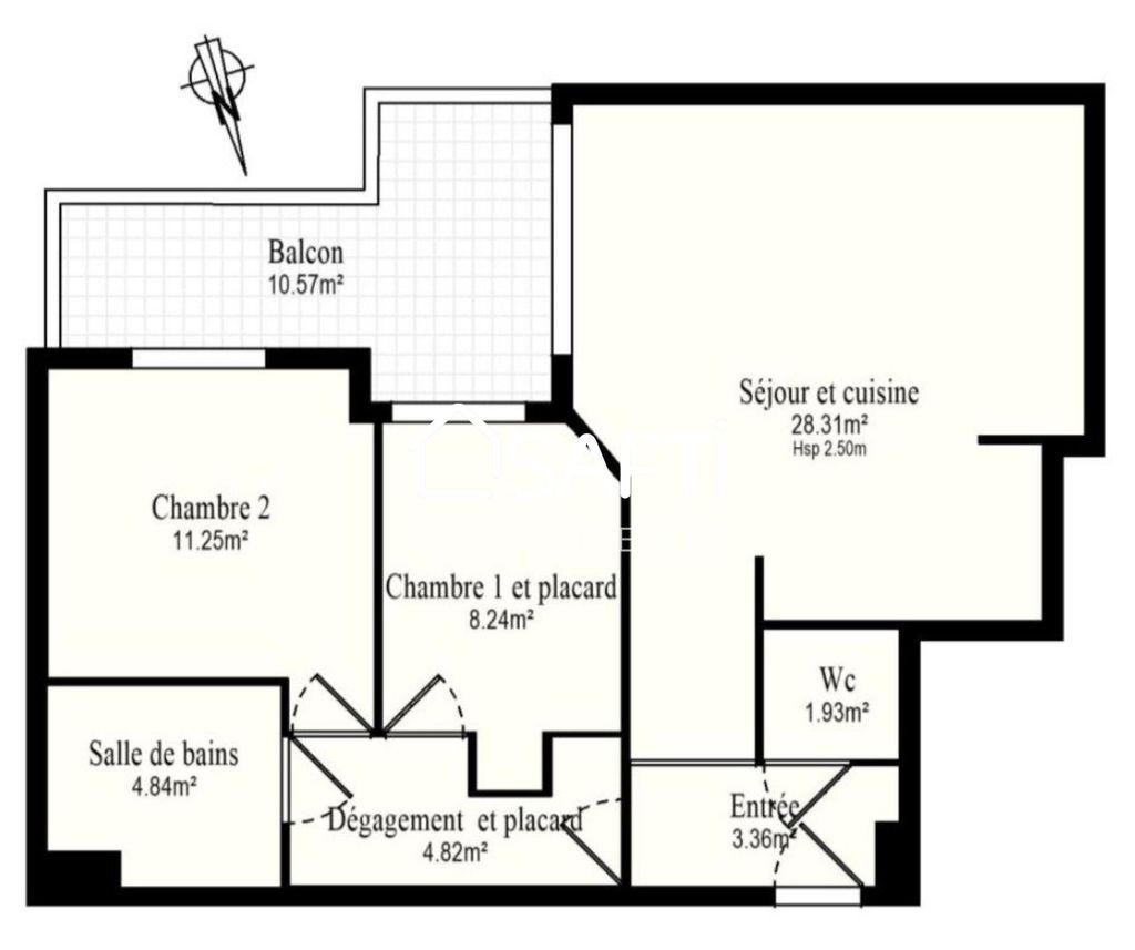 Achat appartement à vendre 3 pièces 63 m² - Puteaux