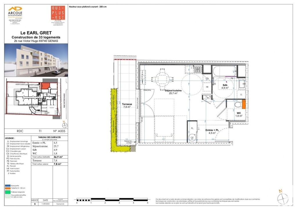 Achat studio à vendre 36 m² - Genas