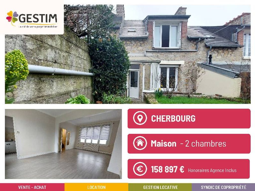 Achat maison à vendre 2 chambres 65 m² - Cherbourg-en-Cotentin