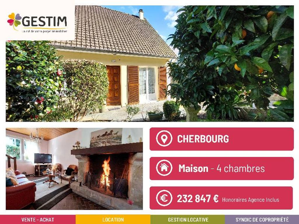 Achat maison à vendre 4 chambres 100 m² - Cherbourg-en-Cotentin