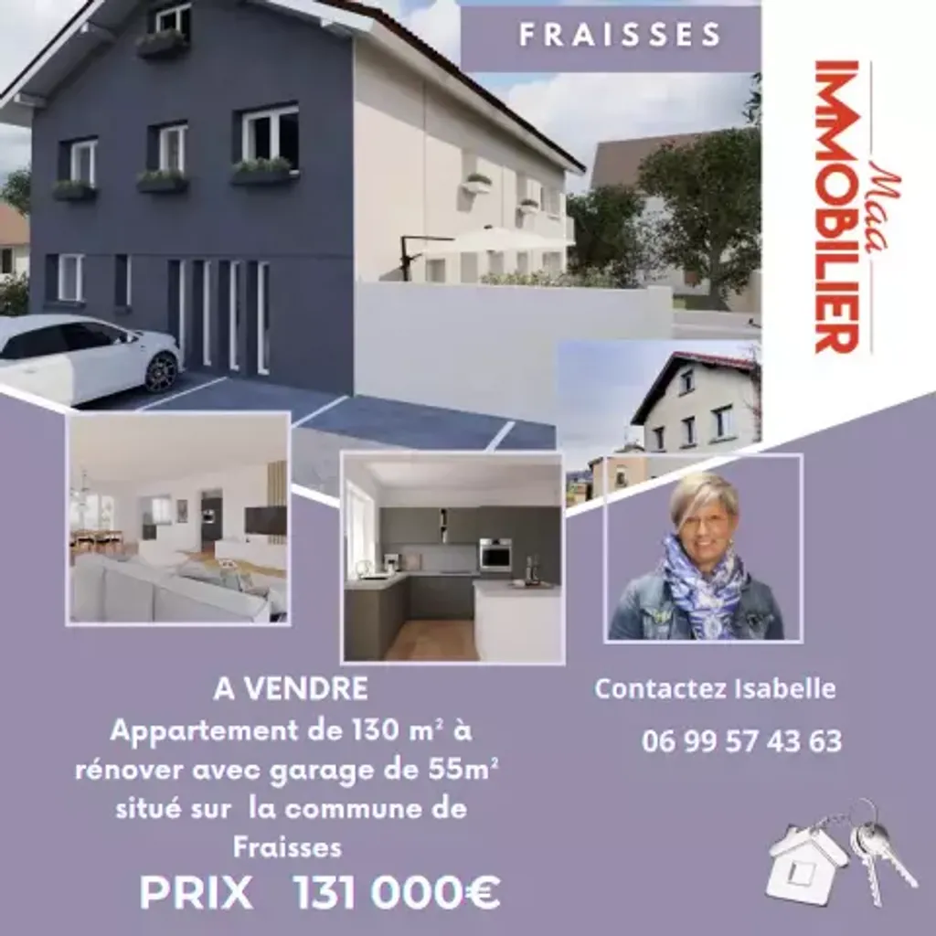 Achat appartement à vendre 4 pièces 130 m² - Fraisses