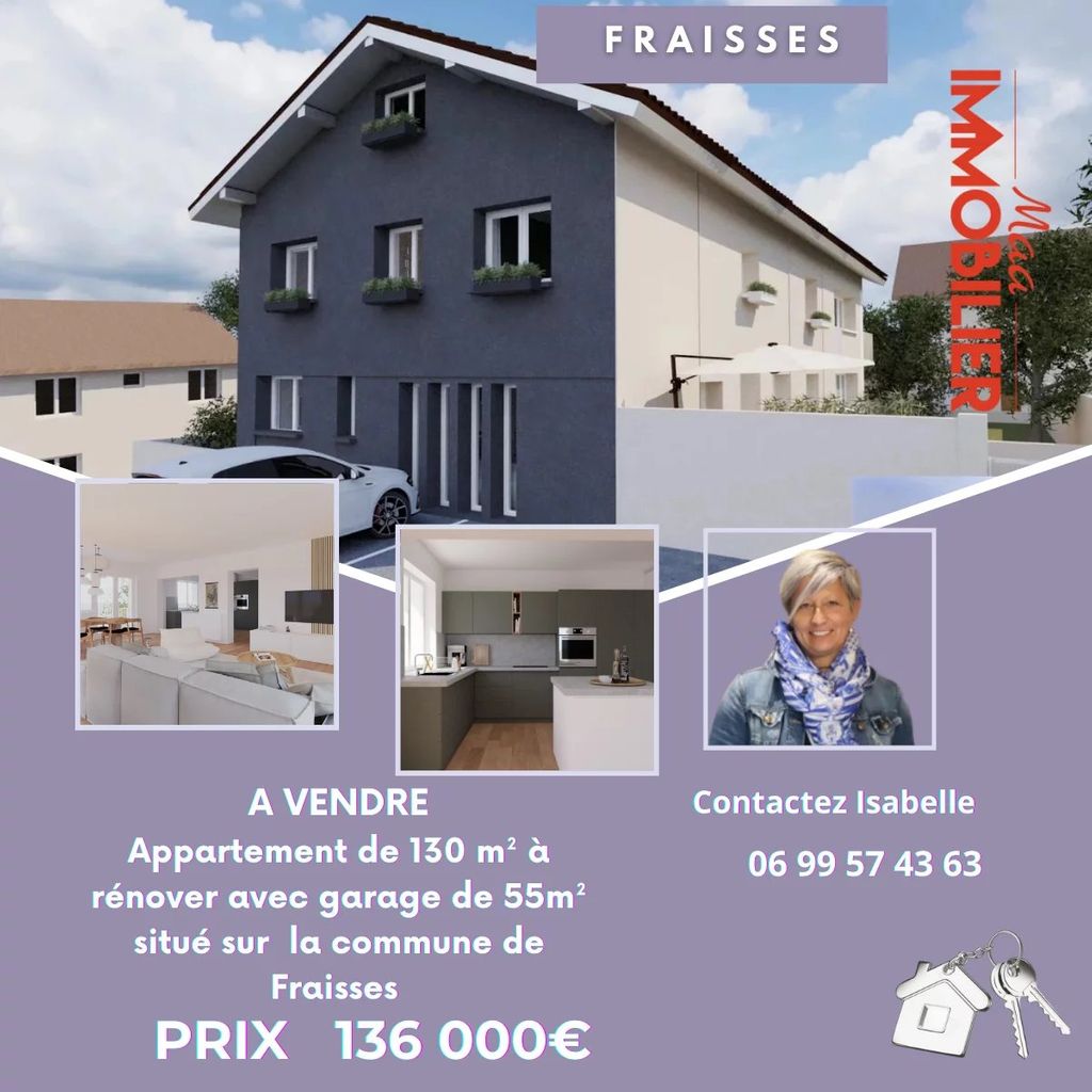 Achat appartement à vendre 4 pièces 127 m² - Fraisses