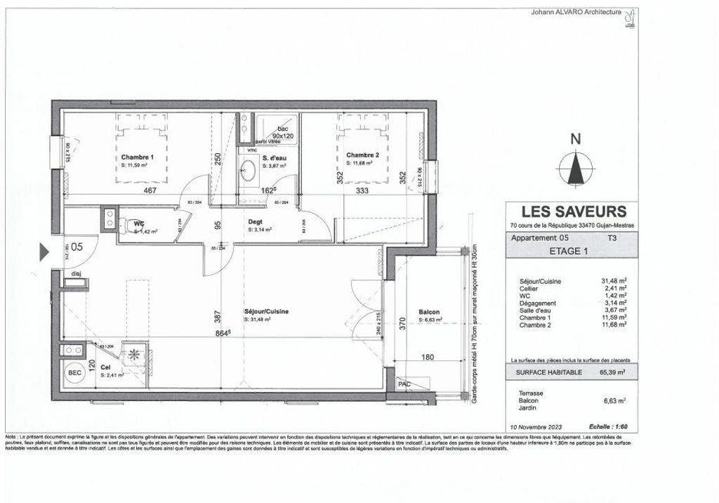 Achat appartement à vendre 3 pièces 65 m² - Gujan-Mestras