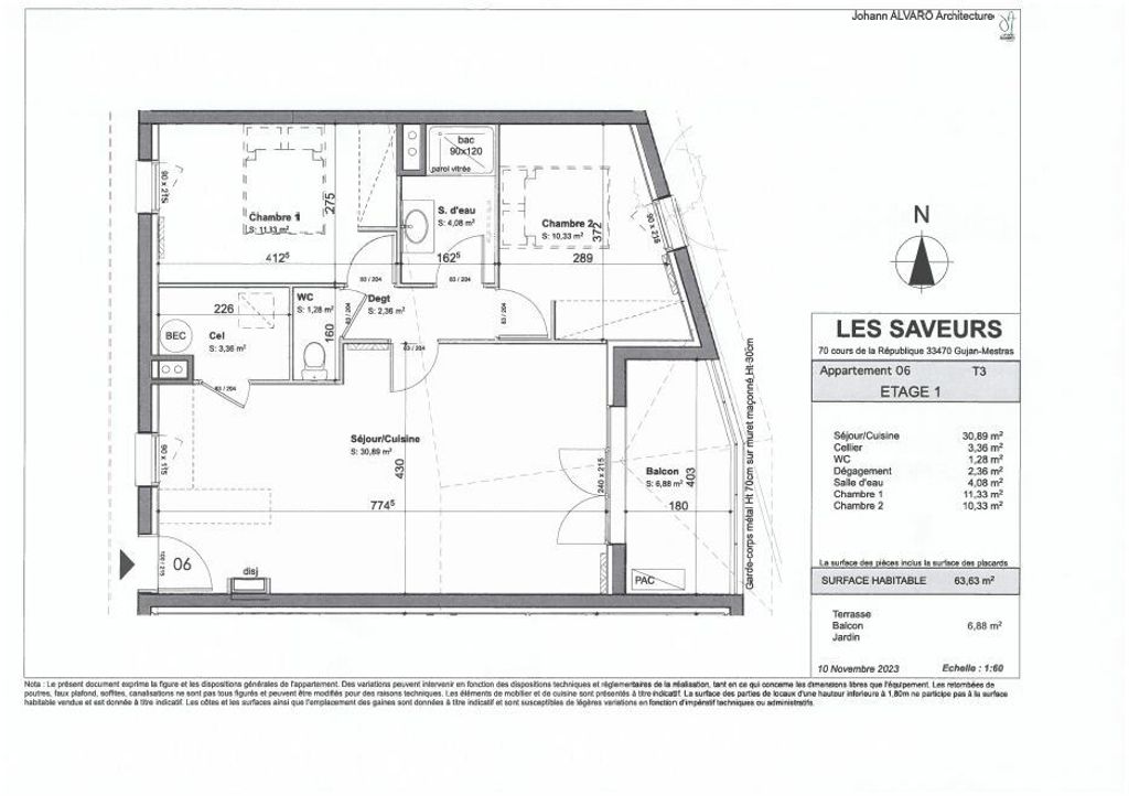 Achat appartement à vendre 3 pièces 64 m² - Gujan-Mestras