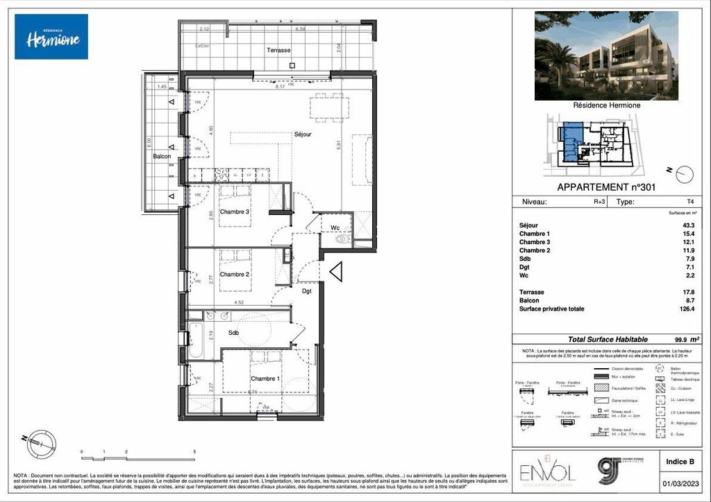 Achat appartement à vendre 4 pièces 100 m² - Sète