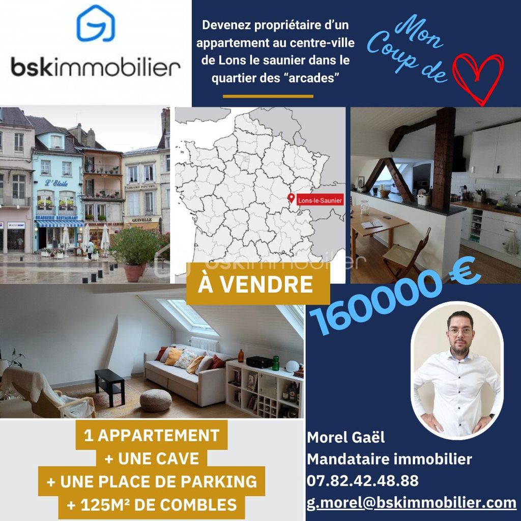 Achat appartement à vendre 3 pièces 78 m² - Lons-le-Saunier