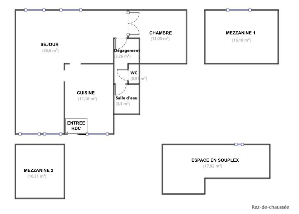 Achat souplex à vendre 3 pièces 79 m² - Clamart