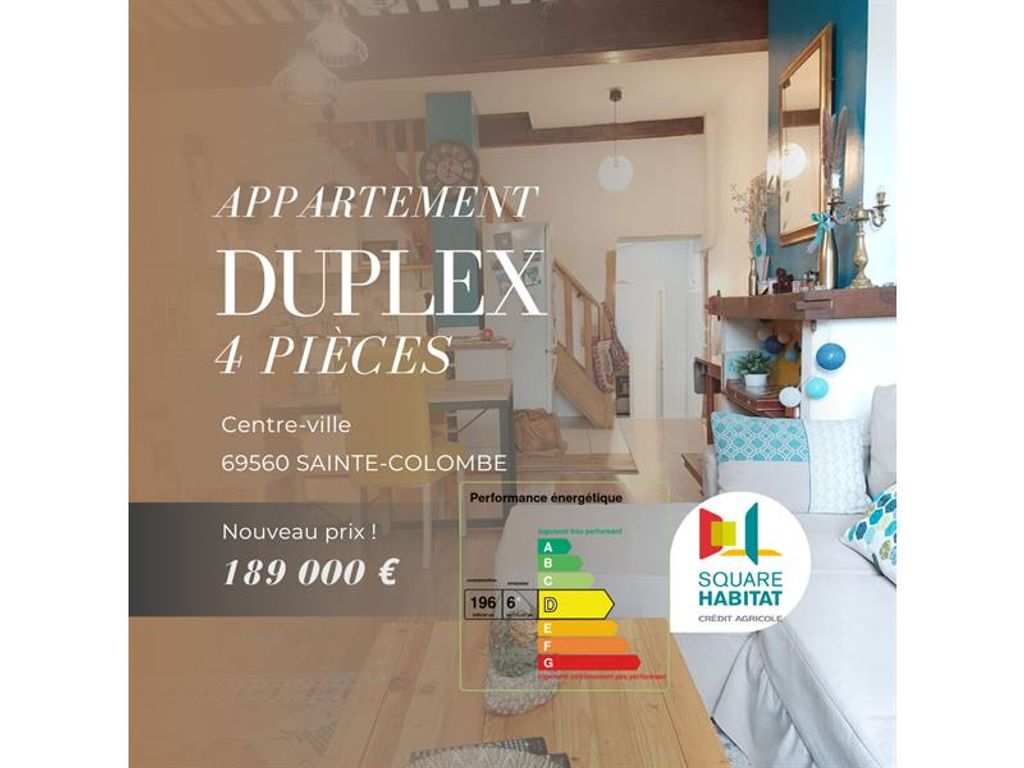 Achat duplex à vendre 4 pièces 80 m² - Sainte-Colombe