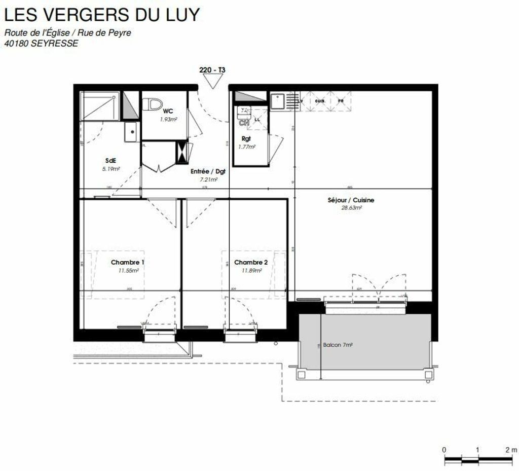 Achat appartement à vendre 3 pièces 68 m² - Seyresse