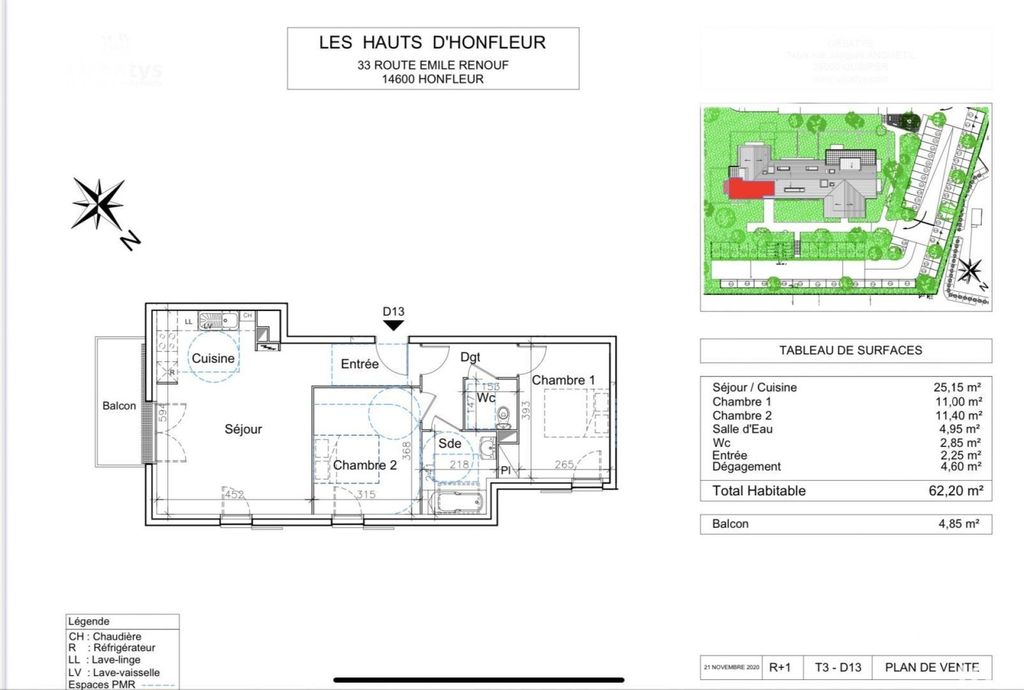 Achat appartement à vendre 3 pièces 62 m² - Honfleur