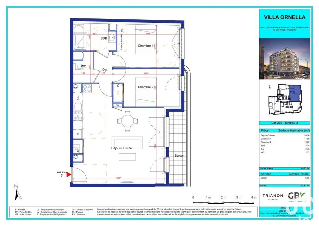 Achat appartement à vendre 3 pièces 67 m² - Aubervilliers