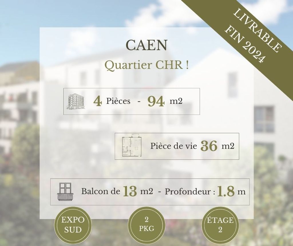 Achat appartement à vendre 5 pièces 94 m² - Caen