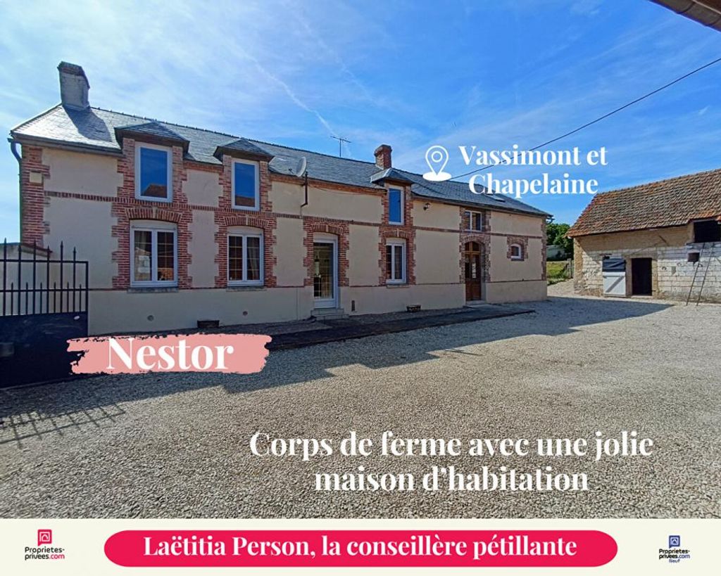 Achat maison à vendre 5 chambres 195 m² - Vassimont-et-Chapelaine