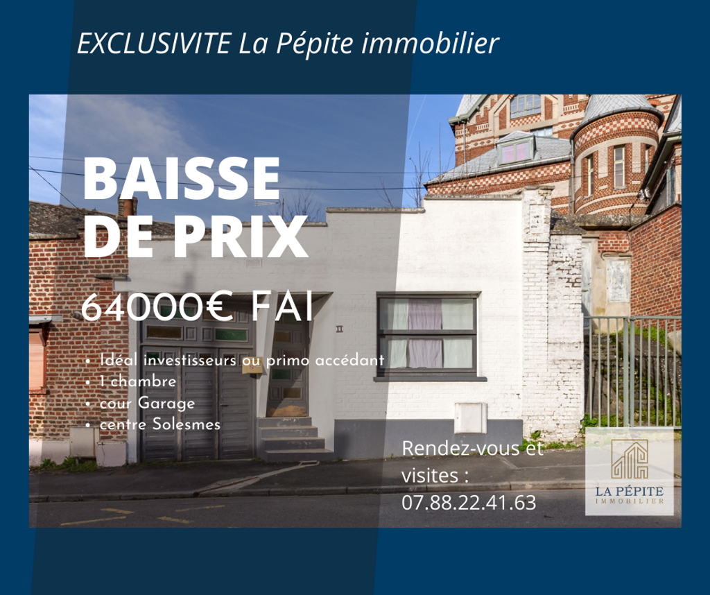 Achat maison à vendre 1 chambre 65 m² - Solesmes