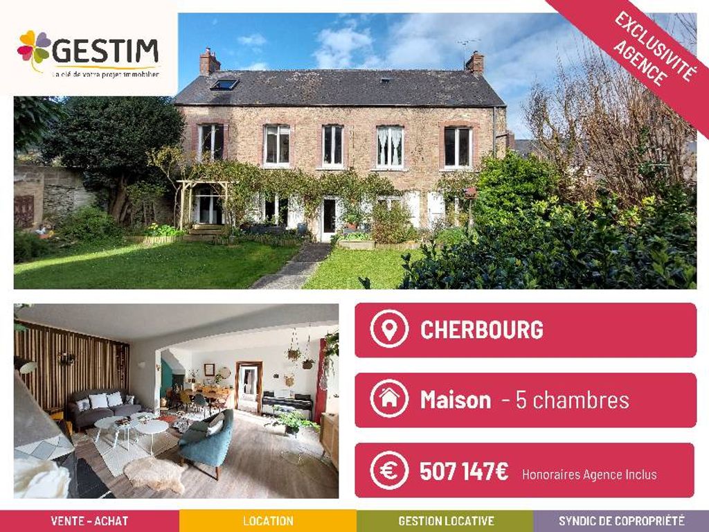 Achat maison à vendre 5 chambres 202 m² - Cherbourg-en-Cotentin