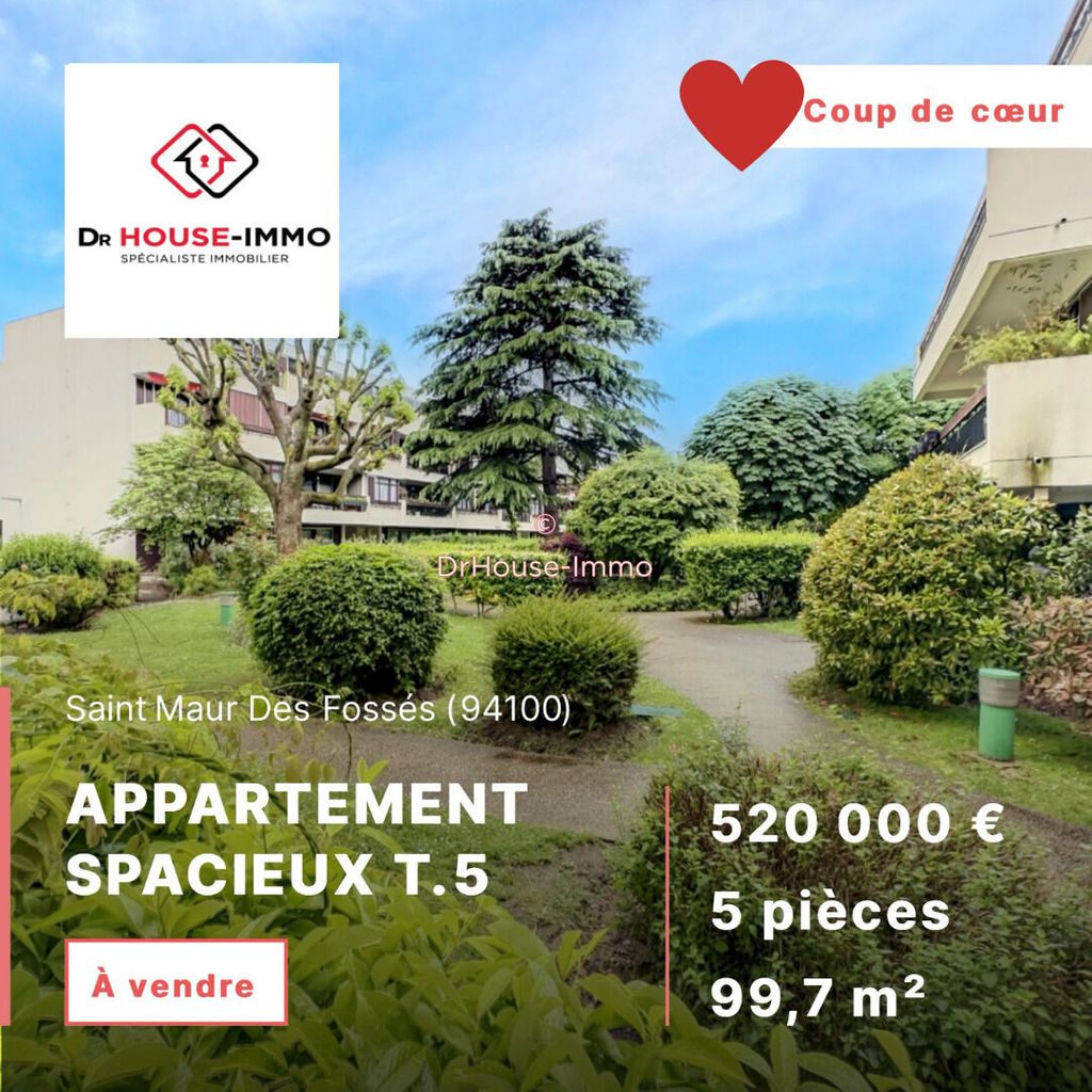 Achat appartement à vendre 5 pièces 100 m² - Saint-Maur-des-Fossés