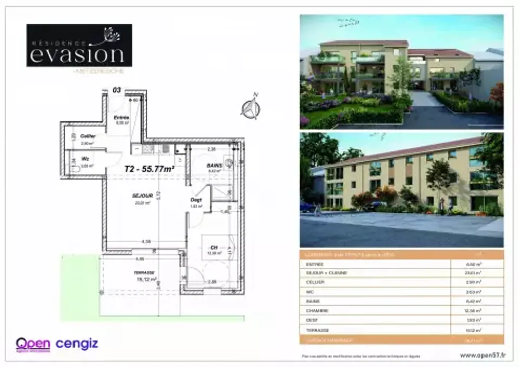 Achat appartement à vendre 2 pièces 56 m² - Metzeresche