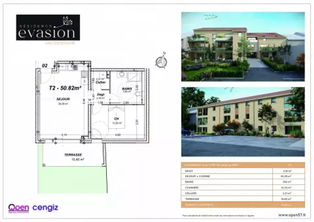 Achat appartement à vendre 2 pièces 51 m² - Metzeresche
