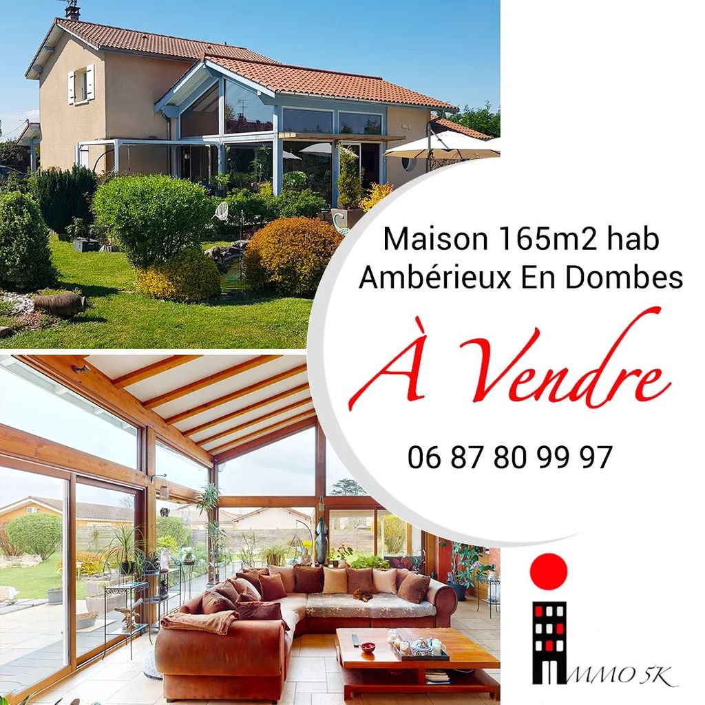 Achat maison à vendre 2 chambres 165 m² - Ambérieux-en-Dombes