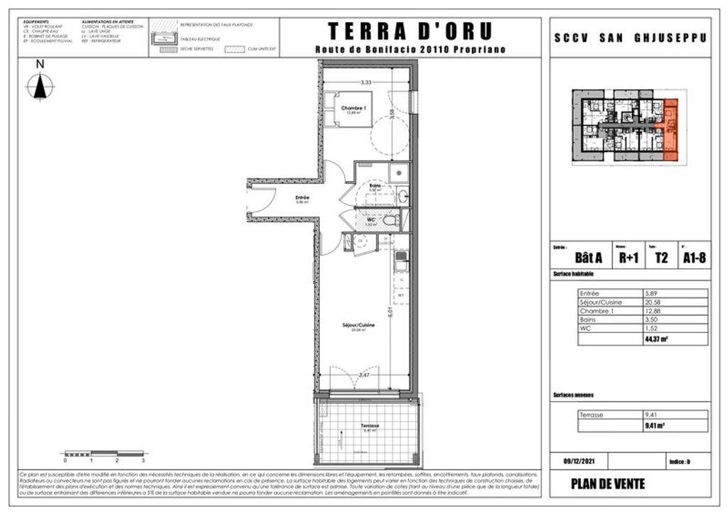 Achat appartement à vendre 2 pièces 44 m² - Propriano