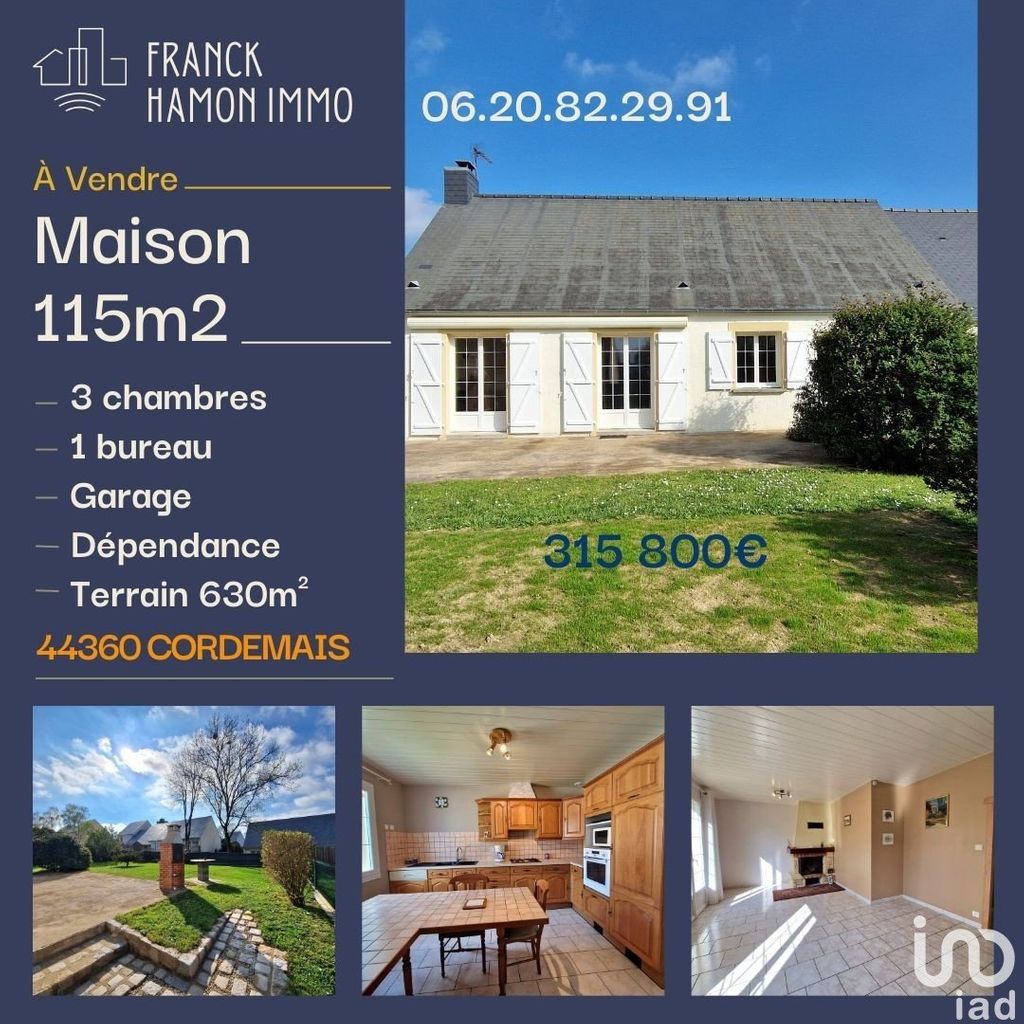 Achat maison à vendre 3 chambres 115 m² - Cordemais