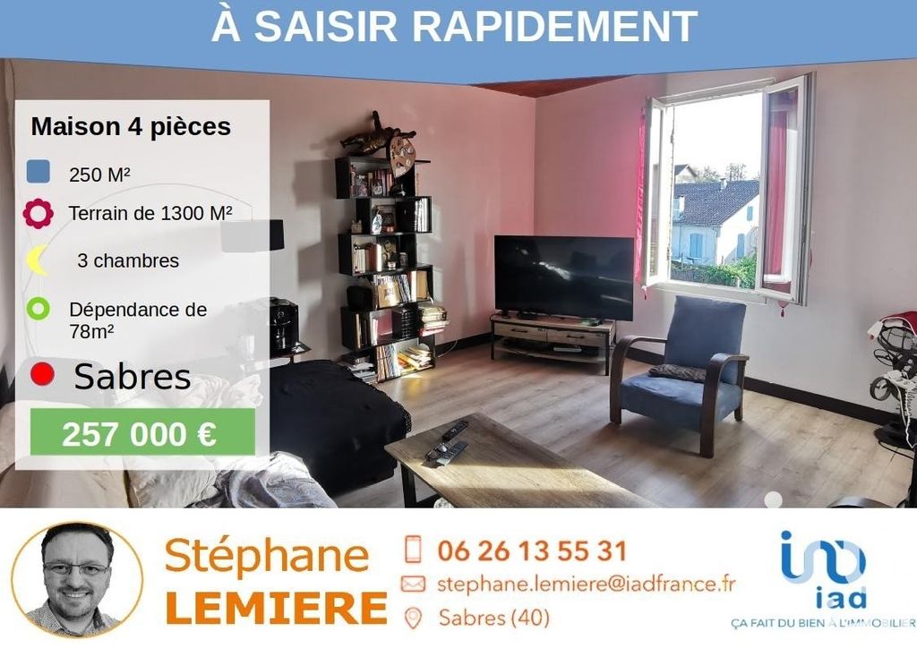 Achat maison à vendre 3 chambres 250 m² - Sabres