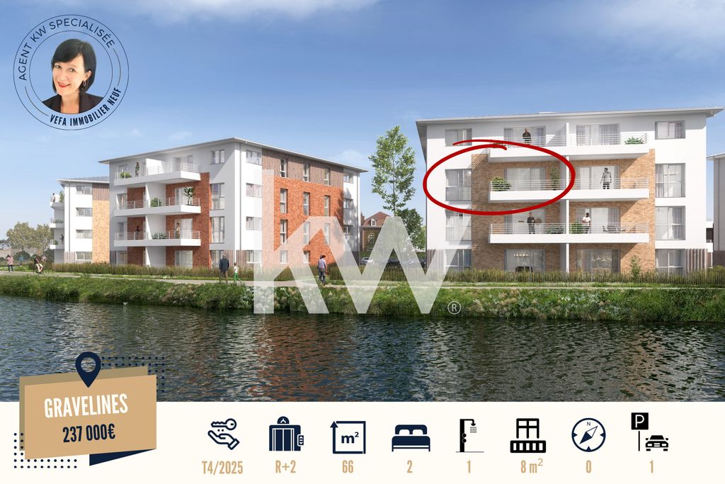 Achat appartement à vendre 3 pièces 66 m² - Gravelines