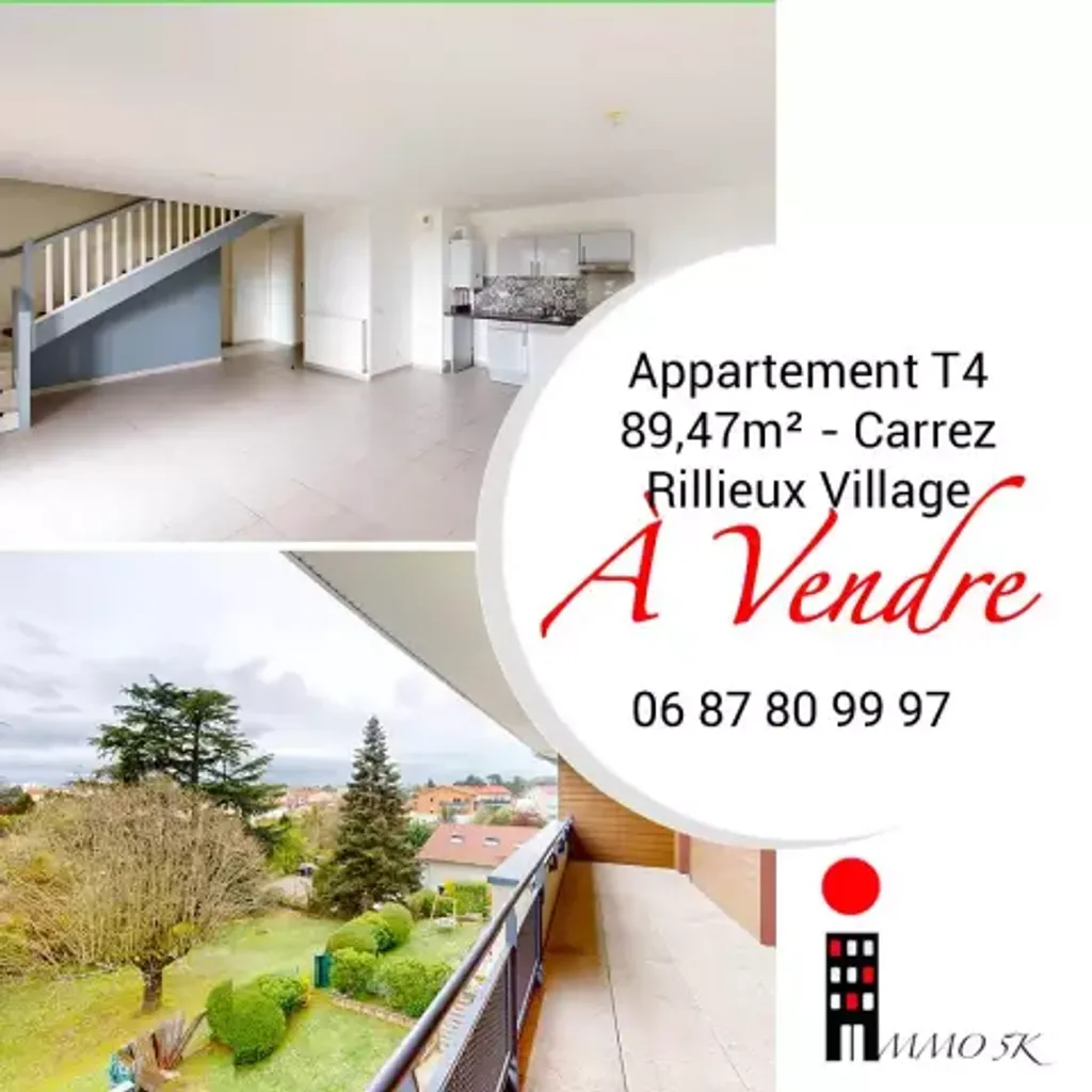 Achat duplex à vendre 4 pièces 89 m² - Rillieux-la-Pape