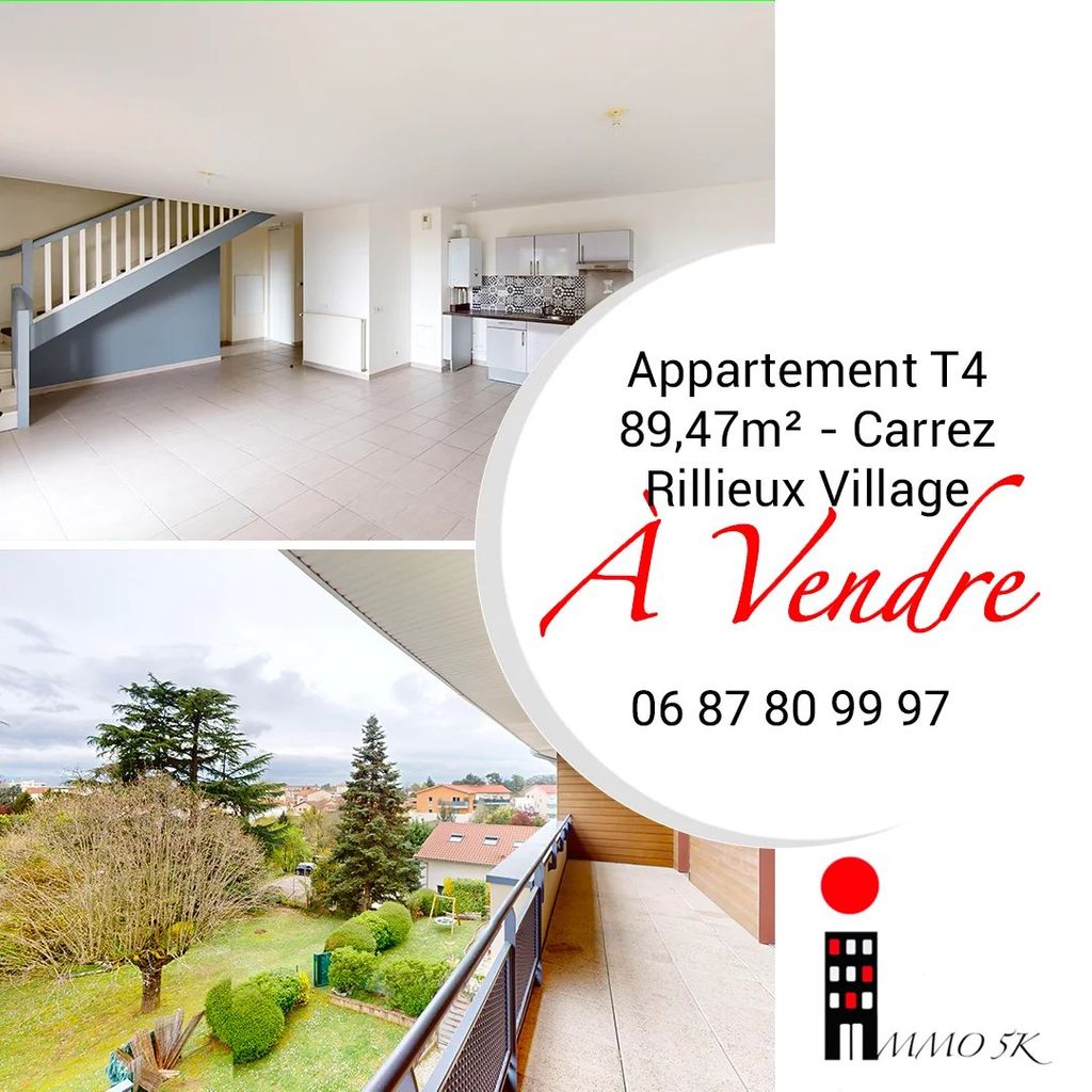 Achat duplex à vendre 4 pièces 89 m² - Rillieux-la-Pape