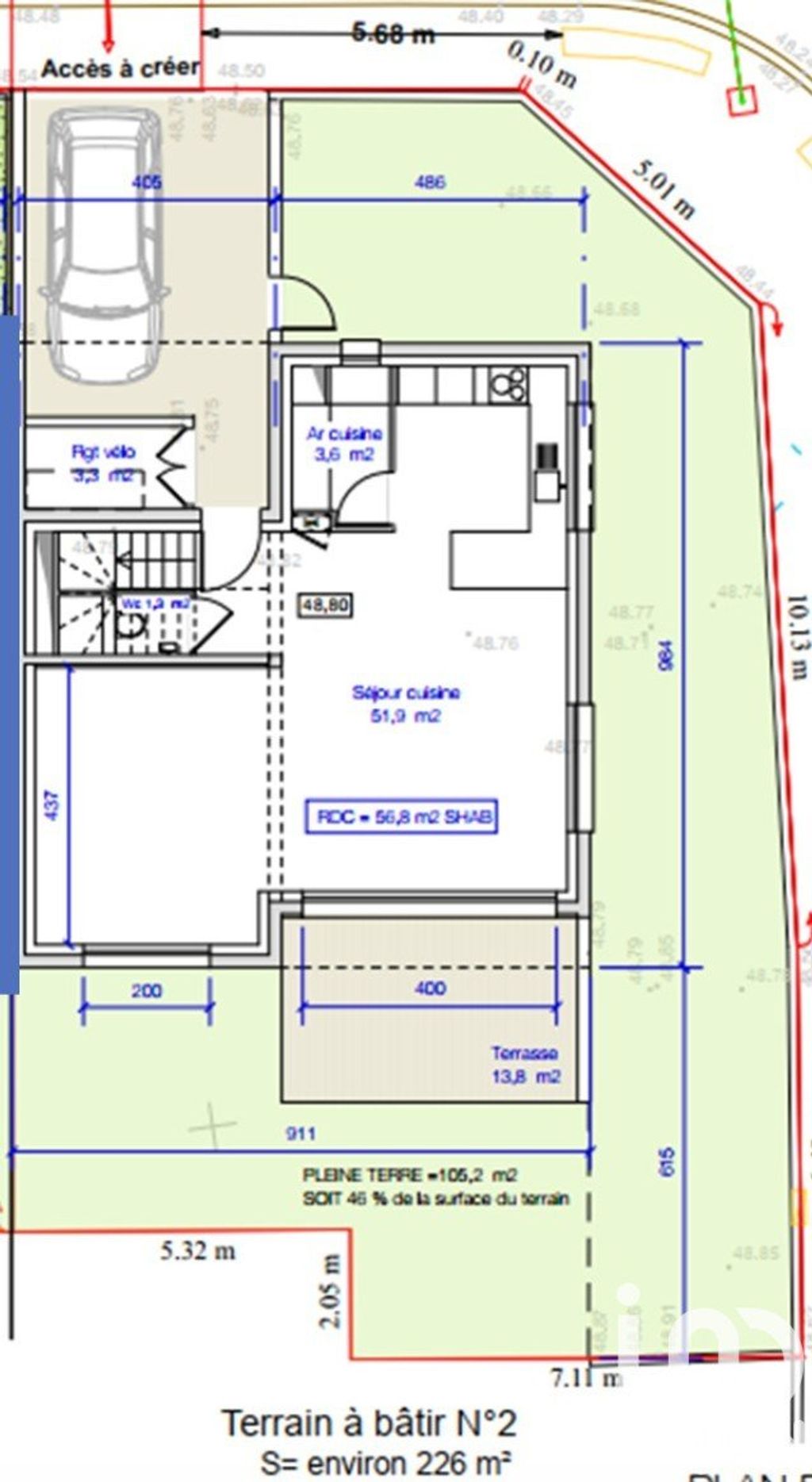 Achat maison à vendre 2 chambres 58 m² - Rennes
