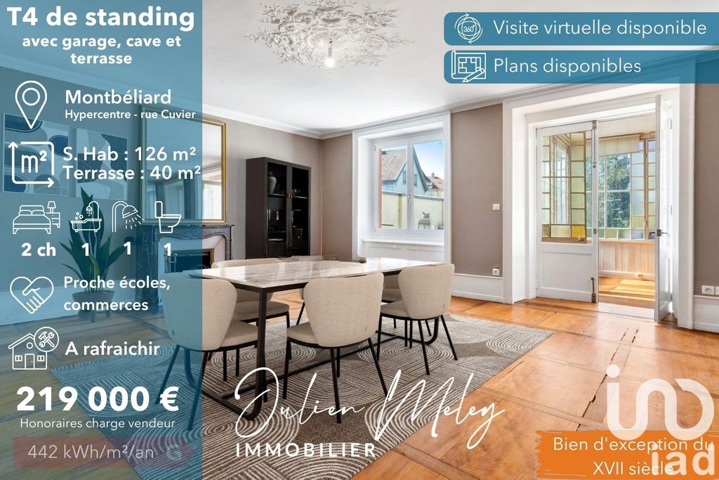 Achat appartement à vendre 4 pièces 126 m² - Montbéliard